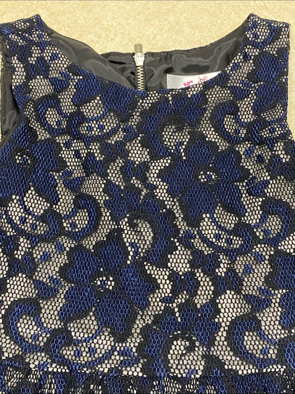 Justice Blue and Black Lace Party Dress with Tulle Hem - Picture 7 of 9